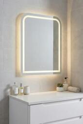Rackhams Wall Mounted Oval LED Bathroom Mirror - White - One Size - thumbnail 2