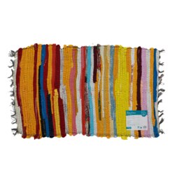 Rackhams Recycled Handmade Chindi Door Floor Mat 50x80cm, Multi - thumbnail 1