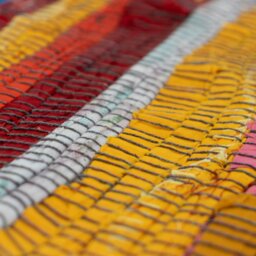 Rackhams Recycled Handmade Chindi Door Floor Mat 50x80cm, Multi - thumbnail 5