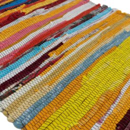 Rackhams Recycled Handmade Chindi Door Floor Mat 50x80cm, Multi - thumbnail 4