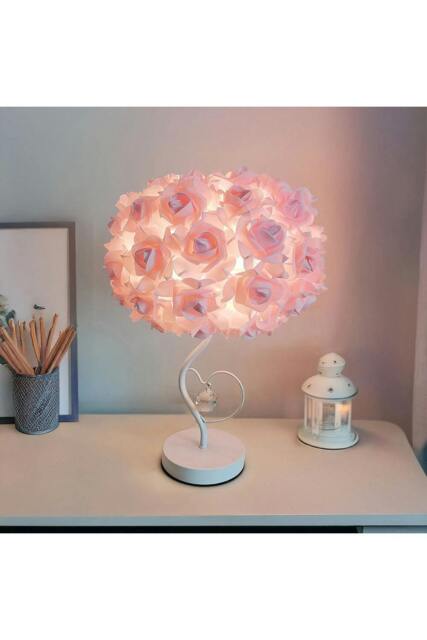 Rackhams Rose Flower Table Lamp Bedside Atmosphere Light Home Fixture Decoration - Multi - One Size - image 1