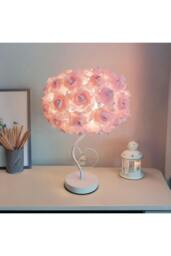 Rackhams Rose Flower Table Lamp Bedside Atmosphere Light Home Fixture Decoration - Multi - One Size - thumbnail 1