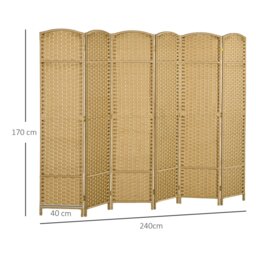 Rackhams 6 Panel Folding Room Divider, Privacy Screen, 240 x 170cm - thumbnail 4