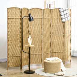 Rackhams 6 Panel Folding Room Divider, Privacy Screen, 240 x 170cm