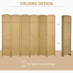 Rackhams 6 Panel Folding Room Divider, Privacy Screen, 240 x 170cm - thumbnail 6