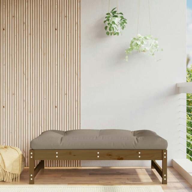 Rackhams Garden Footstool Honey Brown 120x80 cm Solid Wood Pine