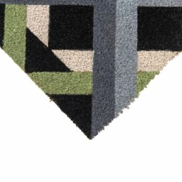 Rackhams Eco-Friendly Latex Backed Coir Entrance Doormat, 40x60cm - Geo - 1 - Blue - thumbnail 3