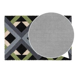 Rackhams Eco-Friendly Latex Backed Coir Entrance Doormat, 40x60cm - Geo - 1 - Blue - thumbnail 6
