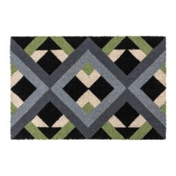 Rackhams Eco-Friendly Latex Backed Coir Entrance Doormat, 40x60cm - Geo - 1 - Blue - thumbnail 2