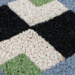 Rackhams Eco-Friendly Latex Backed Coir Entrance Doormat, 40x60cm - Geo - 1 - Blue - thumbnail 4