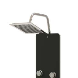 Rackhams Shower Panel Unit Glass 25x47.5x130 cm Black - thumbnail 3