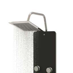 Rackhams Shower Panel Unit Glass 25x47.5x130 cm Black - thumbnail 4