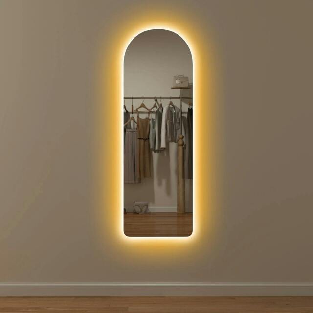 Rackhams 120 x 40cm Arch Mirror, with LED Lights