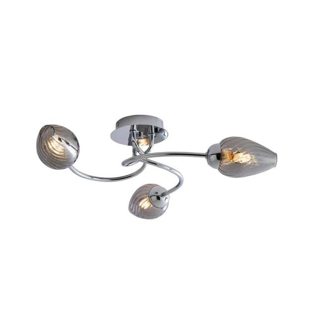 Rackhams Lina 3-Light Chrome Flush Ceiling Light - image 1