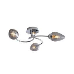 Rackhams Lina 3-Light Chrome Flush Ceiling Light