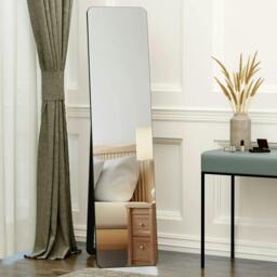 Rackhams Full Length Mirror, 156 x 37 cm Rectangular Full Body Mirror with Stand, Floor Standing, Hanging or Leaning Against Wall for Bedroom Cloakroom, Black - thumbnail 2
