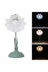 Rackhams Artistic Flower Table Lamp in Green - Green - One Size - thumbnail 2