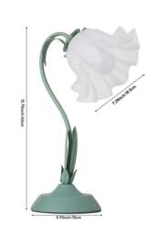 Rackhams Artistic Flower Table Lamp in Green - Green - One Size - thumbnail 1