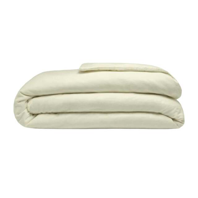 Rackhams Brushed Cotton Duvet Cover - Lemon - Superking - Lemon - 100% Cotton - image 1