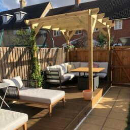 Rackhams Heavy Duty Timber Pergola - Complete DIY Kit - Treated Tanalised Redwood. - 2.4m - 2.4m - 2.7m (Without Base Plates) - thumbnail 6