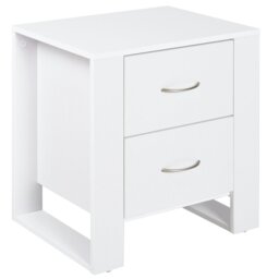 Rackhams 2 Drawer Boxy Bedside Table w/ Handles Elevated Base Oak Brown - Brown - thumbnail 6