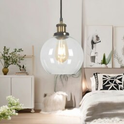 Rackhams Industrial Antique Brass Effect Glass Globe Light Shade - thumbnail 1