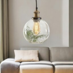 Rackhams Industrial Antique Brass Effect Glass Globe Light Shade - thumbnail 4