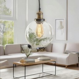 Rackhams Industrial Antique Brass Effect Glass Globe Light Shade - thumbnail 5