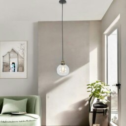 Rackhams Industrial Antique Brass Effect Glass Globe Light Shade - thumbnail 6