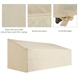 Rackhams 3 Seater Rain Cover Garden Sofa Chair Bench Protector 218x111x101cm - Beige - 600D Waterproof Oxford Cloth - 218cm x 111cm x 101cm - thumbnail 4