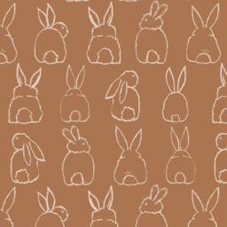 Rackhams Nursery Bunnies 4 Lane Repeatable Wallpaper Mural 200 x 285cm, Terracotta Brown - thumbnail 2