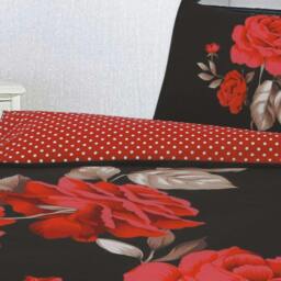 Rackhams Isabella Black and Red Duvet Cover Set - Double - thumbnail 2