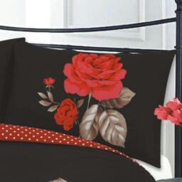Rackhams Isabella Black and Red Duvet Cover Set - Double - thumbnail 4