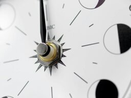 Rackhams Handmade Moon Phase Clock In Chrome With White Dial - thumbnail 3