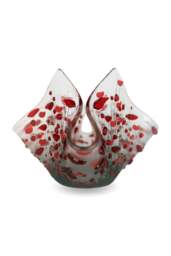 Rackhams Handmade Fused Glass Small Tealight Holder – Poppy Design - thumbnail 2