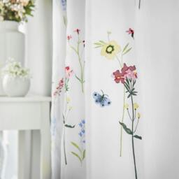 Rackhams Spring Embroidered Voile Curtains - 145cm width x 183cm drop - thumbnail 5