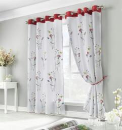 Rackhams Spring Embroidered Voile Curtains - 145cm width x 183cm drop