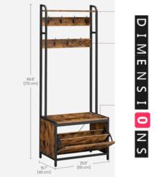 Rackhams Industrial Coat Rack with Shoe Storage - thumbnail 2