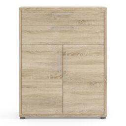 Rackhams Prima Bookcase 1 Shelf with 2 Drawers 2 Doors in Oak - Oak Effect - Wood - 1 - thumbnail 2