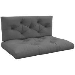 Rackhams 2 Seater Outdoor Seat Cushions and Back for Pallet, Charcoal Grey - thumbnail 2