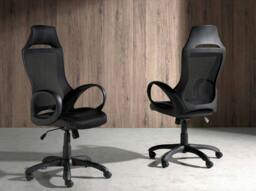 Rackhams Black fabric swivel office chair 4074