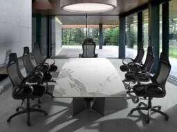 Rackhams Black fabric swivel office chair 4074 - thumbnail 4