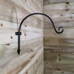 Rackhams Pack of 2 Heavy Duty Handcrafted Metal 38cm Black Wall Bracket Hook For Garden Hanging Basket Bird Feeder - Pots & Planters - thumbnail 2