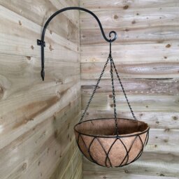 Rackhams Pack of 2 Heavy Duty Handcrafted Metal 38cm Black Wall Bracket Hook For Garden Hanging Basket Bird Feeder - Pots & Planters - thumbnail 5