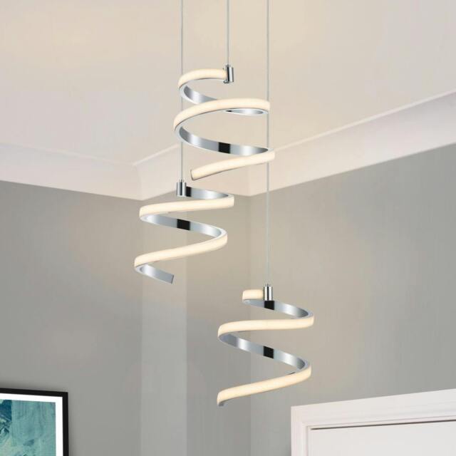 Rackhams Nyah 3 Light LED Spiral Cluster Pendant Light - Chrome - image 1