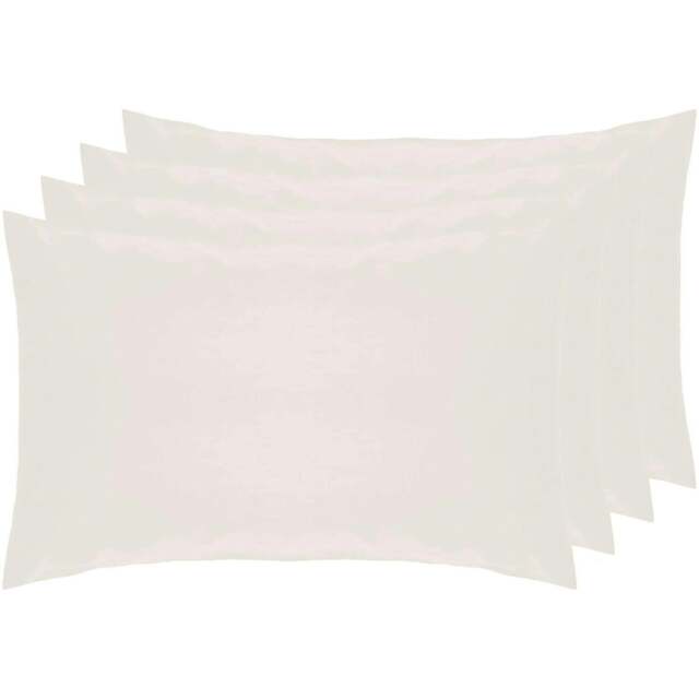 Rackhams Percale Housewife Pillowcase (Pack of 4) - Ivory - 51cm x 76cm - Ivory - 100% Combed Cotton - image 1
