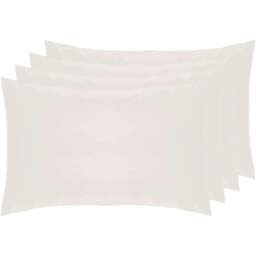 Rackhams Percale Housewife Pillowcase (Pack of 4) - Ivory - 51cm x 76cm - Ivory - 100% Combed Cotton - thumbnail 1