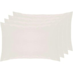Rackhams Percale Housewife Pillowcase (Pack of 4) - Ivory - 51cm x 76cm - Ivory - 100% Combed Cotton - thumbnail 2