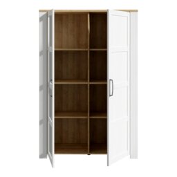 Rackhams Bohol Display Cabinet in Riviera Oak/White - Full Assembly Required - Riviera Oak & White - Matt - thumbnail 4