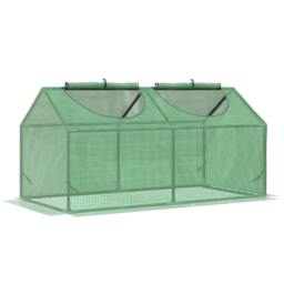 Rackhams Mini Greenhouse, Small Plant Grow House for Outdoor with Durable PE Cover, Observation Windows, 120 x 60 x 60 cm, Green - thumbnail 1
